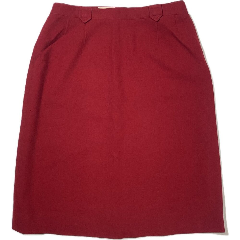 Pendleton Vintage 1950s 100% Wool Red Western Skirt Size 16 Belt Loops - Picture 3 of 8
